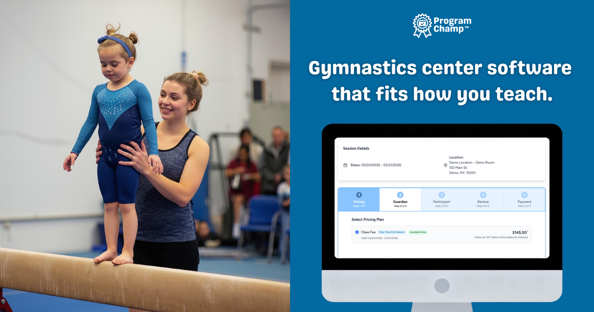 Gymnastics class registration and gym management software for gymnastics centers